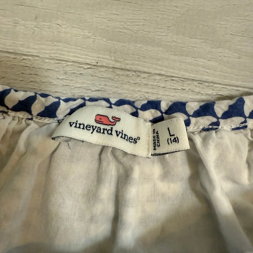 Vineyard Vines girls navy blue and white dress girls size 14‎